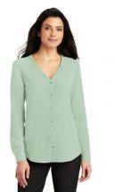 Port Authority® Ladies Long Sleeve Button-Front Blouse